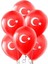12 Inç 30 cm Türk Bayrağı Baskılı Ay Yıldız Kırmızı Balon Milli Bayram Süsü 10 Adet 1