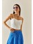 Beyaz Balenli & Askılı Crop Bluz 5YXK2-48340-01 2