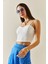 Beyaz Balenli & Askılı Crop Bluz 5YXK2-48340-01 5