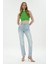 Açık Mavi Slim Straight Paçası Yırtmaçlı Patı Fermuarlı Jean Pantolon C 4556-013 1