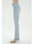 Açık Mavi Slim Straight Paçası Yırtmaçlı Patı Fermuarlı Jean Pantolon C 4556-013 3