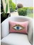 Dekoratif Pullu Göz Desenli Pembe Kadife Kırlent Kılıfı ( 35 cm x 50 cm ) 1
