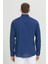 Erkek Indigo Comfort Fit Rahat Kesim Düğmeli Yaka Casual Keten Gömlek 6