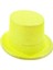 Colezium15 Floresan Sarı Renk Simli Uzun Fötr Melon Şapka 12 cm (Clz) 1