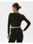 Siyah Anvelop Belden Bağlamalı Crop Bluz 4