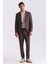 Kahve Slim Fit Sivri Yaka Desenli Spor Takım Elbise 1