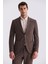 Kahve Slim Fit Sivri Yaka Desenli Spor Takım Elbise 2