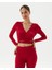 Kırmızı Anvelop Belden Bağlamalı Crop Bluz 1
