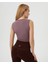 Lila Anvelop Belden Bağlamalı Kolsuz Crop Bluz 2