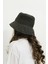 Kadın Hasır Bucket Şapka Naturel Ayarlanabilir Kova Plaj Şapkası Siyah 3
