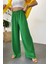 Yeşil Krinkıl Kumaş Bol Paça Pantolon 2