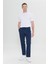 Erkek Lacivert Comfort Fit Rahat Kesim Yan Cepli Pantolon 3