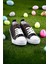 Unisex Erkek Kız Çocuk Keten Kısa Convers Modeli Bağcıklı Spor Ayakkabı Siyah 2