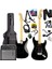 RPH-40BK-50AMP Full Black 50W Şarjlı BT Amfili Elektro Gitar Seti HSH Manyetik Maple Klavye 1