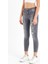 Gri Yüksek Bel Yırtık Detaylı Skinny Jean 2