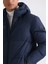 Lacivert Comfort Fit Kapüşonlu Tam Dolum Kışlık Mont 3