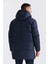 Lacivert Comfort Fit Kapüşonlu Tam Dolum Kışlık Mont 4