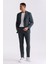 Yeşil Slim Fit Mono Yaka Keten Takım Elbise 1