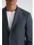 Yeşil Slim Fit Mono Yaka Keten Takım Elbise 3