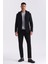 Siyah Slim Fit Mono Yaka Kapüşonlu Spor Takım Elbise 1
