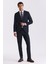 Lacivert Slim Fit Sivri Yaka Strech Çizgili Jogger Takım Elbise 1