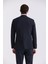 Lacivert Slim Fit Sivri Yaka Strech Çizgili Jogger Takım Elbise 4