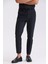 Siyah Comfort Fit Beli Lastikli Spor Jogger Pantolon 1