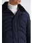 Lacivert Regular Fit Yaka Kürklü Kışlık Mont Mont 3