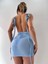 Bebe Mavisi Omuzdan Bağlamalı Sırtı Açık Bodycon 2