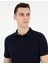Erkek Lacivert Slim Fit Basic Tişört 50280754-VR033 2