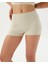 Kadın Krem Mini Boxer Şort - EcoVero Viskoz, Yüksek Bel, Çift Kat Kumaş, Önü Dikişsiz, Rahat Viskoz Şort 4
