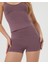 Kadın Lila Mini Boxer Şort - EcoVero Viskoz, Yüksek Bel, Çift Kat Kumaş, Önü Dikişsiz, Rahat Viskoz Şort 4
