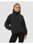 Antrasit Dik Yaka Yarım Fermuarlı Oversize Sweatshirt 1