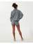 Kadın Mavi Dik Yaka Sweatshirt - Yarı Fermuarlı Sweat, Uzun Kollu, Sertifikalı Organik Pamuk, Nefes Alan Kumaş, Günlük ve Spor Eşofman Üstü 3