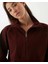 Kadın Bordo Kahverengi Dik Yaka Sweatshirt - Yarı Fermuarlı Sweat, Uzun Kollu, Sertifikalı Organik Pamuk, Nefes Alan Kumaş, Günlük ve Spor Eşofman Üstü 4