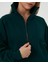 Kadın Koyu Yeşil Dik Yaka Sweatshirt - Yarı Fermuarlı Sweat, Uzun Kollu, Sertifikalı Organik Pamuk, Nefes Alan Kumaş, Günlük ve Spor Eşofman Üstü 3
