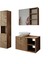 Lavabolu Mdf 75 cm Lotus Çekmeceli Banyo Dolabı + Aynalı Üst Dolabı + Banyo Boy Dolabı 5