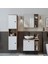 Lavabolu Mdf 65 cm Lotus Çekmeceli Banyo Dolabı + Aynalı Üst Dolabı + Banyo Boy Dolabı 1