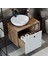 Lavabolu Mdf 65 cm Lotus Çekmeceli Banyo Dolabı + Aynalı Üst Dolabı + Banyo Boy Dolabı 3
