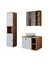 Lavabolu Mdf 65 cm Lotus Çekmeceli Banyo Dolabı + Aynalı Üst Dolabı + Banyo Boy Dolabı 5