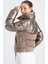 Kadın Şişme Kış ve Kayak Montu Gizli Kapüşonlu Parlak ve Mat Kumaş Puffer 1