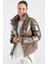 Kadın Şişme Kış ve Kayak Montu Gizli Kapüşonlu Parlak ve Mat Kumaş Puffer 2