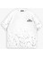 Erkek %100 Pamuk Ipli Yazlık Bisiklet Yaka Oversize Dokulu Baskılı T-Shirt Beyaz 4