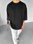 Erkek Oversize Dikiş Detaylı T-Shirt Siyah 1