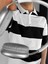 Erkek Yazlık Oversize Renk Bloklu Polo Yaka T-Shirt Siyah 3