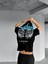 Erkek %100 Pamuk Dokulu Yazlık Oversize Baskılı Bisiklet Yaka T-Shirt Siyah 3