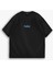 Erkek %100 Pamuk Dokulu Yazlık Oversize Baskılı Bisiklet Yaka T-Shirt Siyah 5
