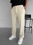 Erkek %100 Pamuk Ipli Fitilli Baggy Fit Rahat Pantolon Krem 1