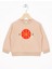 Basket Topu Nakışlı Bej Renk Erkek Çocuk Sweatshirt 1