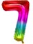 7 Rakam Gökkuşağı Folyo Balon 80 cm 1
